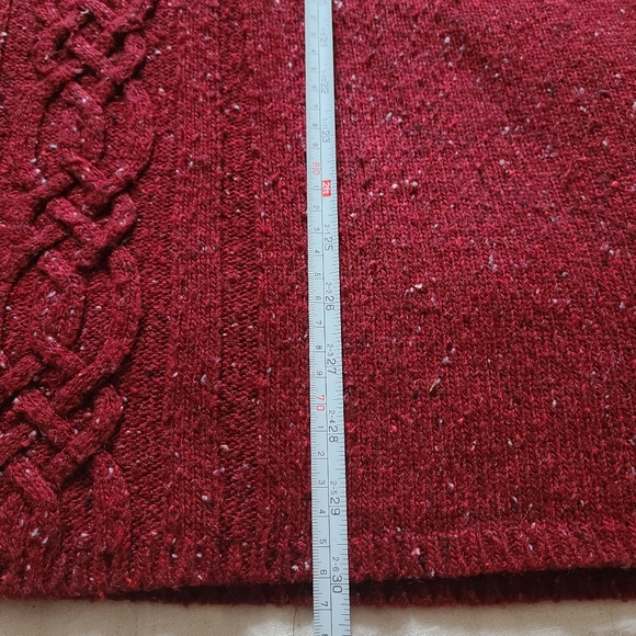 Penningtons Women's Plus Size Red Speckles Cableknit Long Sleeves Sweater - Picture 13 of 15